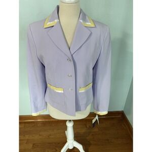 Herve‎ Benard Collection Blazer Yellow Trim White Piping NWT Suit Jacket & Top